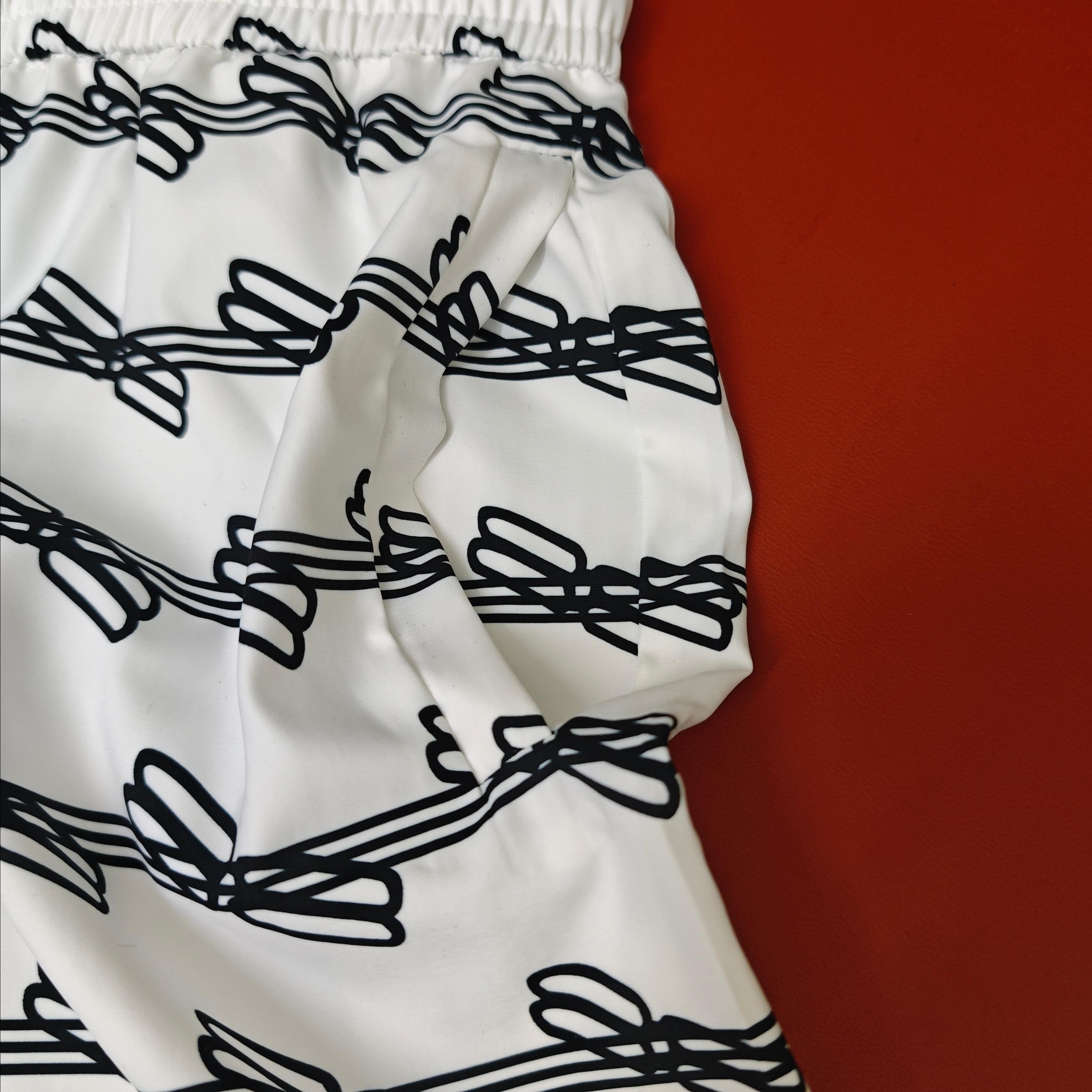 Balenciaga Inspired Men's All-Over Logo Print Quick-Dry Beach Shorts