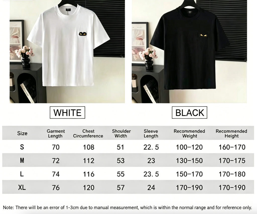 Chest Logo Embroidered T-Shirt | FENDI Inspired Luxury Style